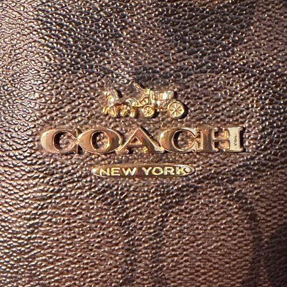 Coach Ava Brown Signature Tote with Gold Accents - Picture 3 of 7